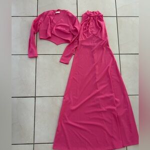 Vintage 70s Pink Two-Piece Dress Set